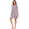 GYS Bamboo Viscose Long Sleeve Nightgowns for Women(B- Violet)