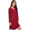 GYS Bamboo Viscose Long Sleeve Nightgowns for Women(B- Wine)