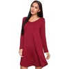 GYS Bamboo Viscose Long Sleeve Nightgowns for Women(B- Wine)