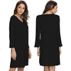 GYS Bamboo Viscose Long Sleeve Nightgowns for Women(Black)