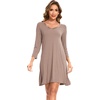 GYS Bamboo Viscose Long Sleeve Nightgowns for Women(Camel)
