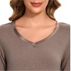 GYS Bamboo Viscose Long Sleeve Nightgowns for Women(Camel)
