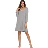 GYS Bamboo Viscose Long Sleeve Nightgowns for Women(Heather Grey)