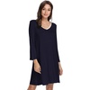 GYS Bamboo Viscose Long Sleeve Nightgowns for Women(Navy)