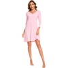 GYS Bamboo Viscose Long Sleeve Nightgowns for Women(Pink)