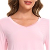 GYS Bamboo Viscose Long Sleeve Nightgowns for Women(Pink)
