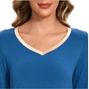 GYS Bamboo Viscose Long Sleeve Nightgowns for Women(Prussian Blue)