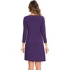GYS Bamboo Viscose Long Sleeve Nightgowns for Women(Purple)