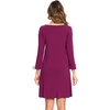 GYS Bamboo Viscose Long Sleeve Nightgowns for Women(Purplish Red)