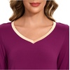 GYS Bamboo Viscose Long Sleeve Nightgowns for Women(Purplish Red)