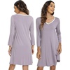 GYS Bamboo Viscose Long Sleeve Nightgowns for Women(Violet)
