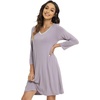 GYS Bamboo Viscose Long Sleeve Nightgowns for Women(Violet)