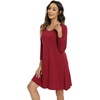 GYS Bamboo Viscose Long Sleeve Nightgowns for Women(Wine)