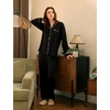 GYS Bamboo Viscose Long Sleeve Pajamas for Women(Black)