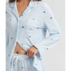 GYS Bamboo Viscose Long Sleeve Pajamas for Women(Blue Stripes)