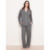 GYS Bamboo Viscose Long Sleeve Pajamas for Women(Dark Heather Grey)