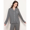 GYS Bamboo Viscose Long Sleeve Pajamas for Women(Dark Heather Grey)