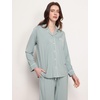 GYS Bamboo Viscose Long Sleeve Pajamas for Women(Light Greyish Green)