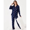 GYS Bamboo Viscose Long Sleeve Pajamas for Women(Navy Christmas Puppy)