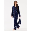 GYS Bamboo Viscose Long Sleeve Pajamas for Women(Navy Christmas Puppy)