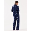 GYS Bamboo Viscose Long Sleeve Pajamas for Women(Navy Christmas Puppy)