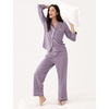 GYS Bamboo Viscose Long Sleeve Pajamas for Women(Violet)