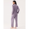 GYS Bamboo Viscose Long Sleeve Pajamas for Women(Violet)