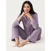 GYS Bamboo Viscose Long Sleeve Pajamas for Women(Violet)