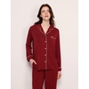 GYS Bamboo Viscose Long Sleeve Pajamas for Women(Wine Red)