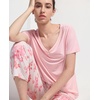 GYS Bamboo Viscose Pajama Set for Women, Cooling Moisture-Wicking Sleepwear(Peony)