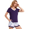 GYS Bamboo Viscose Pajamas for Women Set, Ultra-Soft Lightweight Sleepwear(Purple Dots)