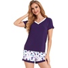 GYS Bamboo Viscose Pajamas for Women Set, Ultra-Soft Lightweight Sleepwear(Purple Dots)