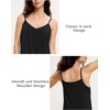 GYS Bamboo Viscose Women’s Nightgowns Sexy Sleeveless V-neck Sleepwear(Black)