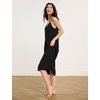 GYS Bamboo Viscose Women’s Nightgowns Sexy Sleeveless V-neck Sleepwear(Black)