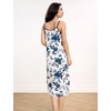 GYS Bamboo Viscose Women’s Nightgowns Sexy Sleeveless V-neck Sleepwear(Blue Rose)