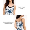 GYS Bamboo Viscose Women’s Nightgowns Sexy Sleeveless V-neck Sleepwear(Blue Rose)