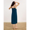 GYS Bamboo Viscose Women’s Nightgowns Sexy Sleeveless V-neck Sleepwear(Ink Blue)