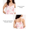 GYS Bamboo Viscose Women’s Nightgowns Sexy Sleeveless V-neck Sleepwear(Peony)