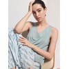 GYS Bamboo Viscose Women’s Pajama Sets 2 Piece Summer Sleeveless Sleepwear(Green Brushstrokes)