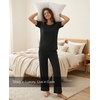 GYS Bamboo Viscose Women’s Pajama Sets, Ultra-Soft Short Sleeve Sleepwear(Black)