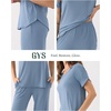 GYS Bamboo Viscose Women’s Pajama Sets, Ultra-Soft Short Sleeve Sleepwear(Grayish Blue)