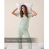 GYS Bamboo Viscose Women’s Pajama Sets, Ultra-Soft Short Sleeve Sleepwear(Light Green)