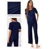 GYS Bamboo Viscose Women’s Pajama Sets, Ultra-Soft Short Sleeve Sleepwear(Navy)