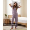 GYS Bamboo Viscose Women’s Pajama Sets, Ultra-Soft Short Sleeve Sleepwear(Purple)