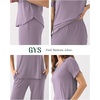 GYS Bamboo Viscose Women’s Pajama Sets, Ultra-Soft Short Sleeve Sleepwear(Purple)
