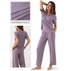 GYS Bamboo Viscose Women’s Pajama Sets, Ultra-Soft Short Sleeve Sleepwear(Purple)