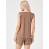 GYS Cooling Bamboo Viscose Pajamas for Women Sleeveless Top & Shorts Pj Set(Camel)