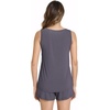 GYS Cooling Bamboo Viscose Pajamas for Women Sleeveless Top & Shorts Pj Set(Dark Grey)
