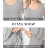 GYS Cooling Bamboo Viscose Pajamas for Women Sleeveless Top & Shorts Pj Set(Heather Grey)