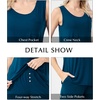 GYS Cooling Bamboo Viscose Pajamas for Women Sleeveless Top & Shorts Pj Set(Ink Blue)